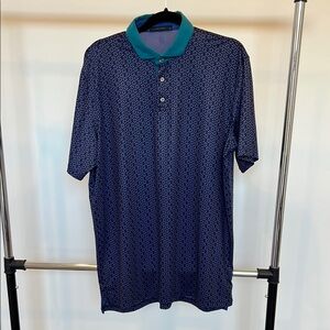 Greyson Men's Blue Patterned Polo Shirt